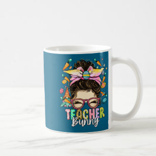 Girls Shirt Bunny Messy Bun Easter Teacher Coffee Mug