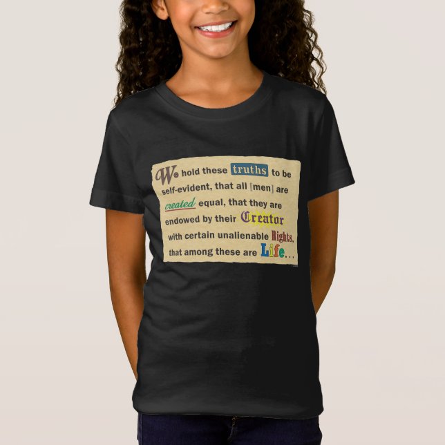 Girls' shirts with a declaration. (Front)