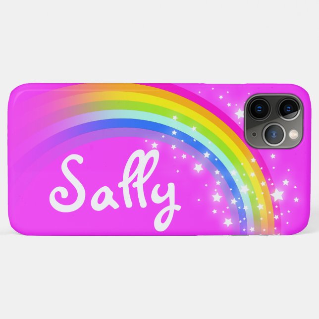Girls short name rainbow pink kids Case-Mate iPhone case (Back (Horizontal))