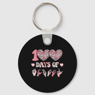 Girls Sign Language 100th Day Of School Outfit Asl Key Ring
