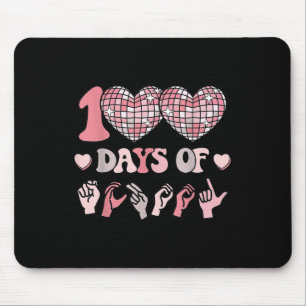 Girls Sign Language 100th Day Of School Outfit Asl Mouse Mat