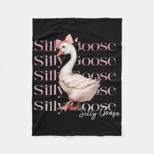 Girls Silly Goose Quirky And Fun Pink Coquette Bow Fleece Blanket