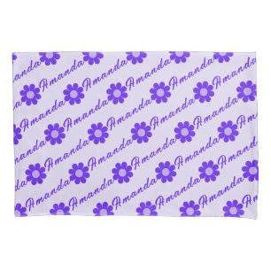 Girls Simple Purple Flowerd Pillowcase