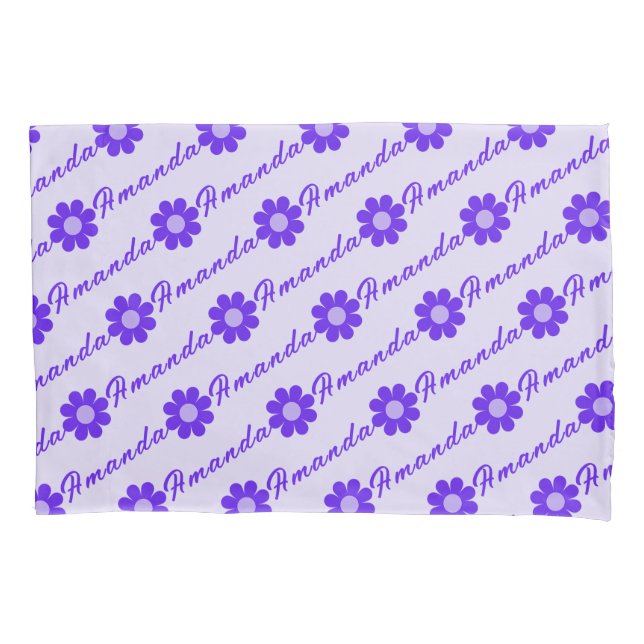 Girls Simple Purple Flowerd Pillowcase (Front)