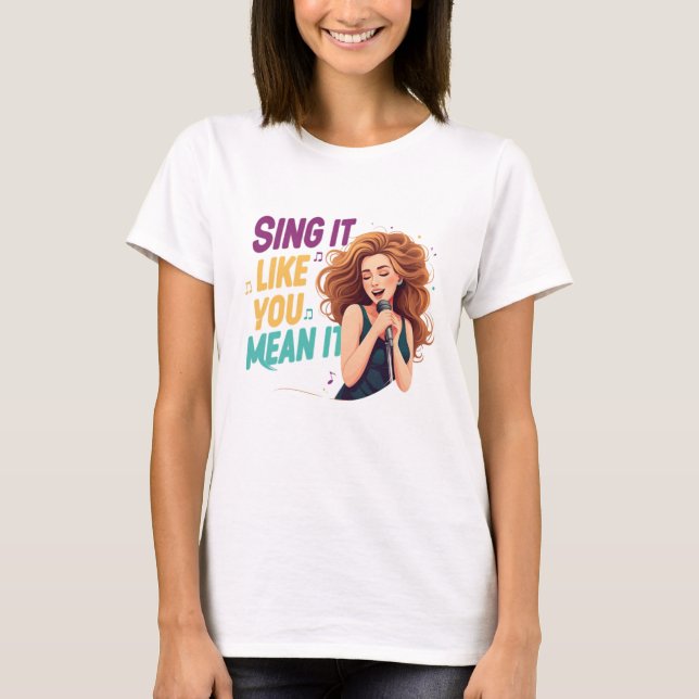 Girl's Singing  T-Shirt (Front)