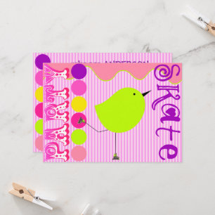Girl's Skate Party Invitation Template