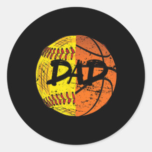 Girls Sketll Softll Funny Dad Classic Round Sticker