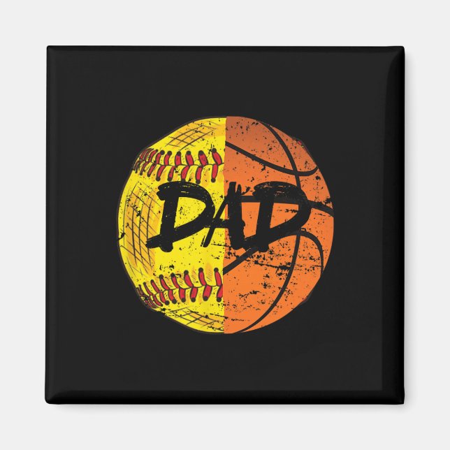 Girls Sketll Softll Funny Dad  Magnet (Front)