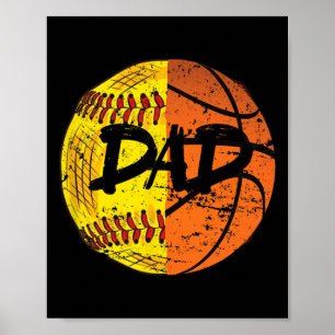 Girls Sketll Softll Funny Dad Poster