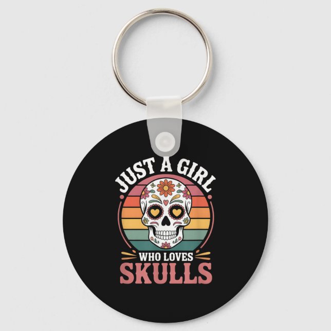 Girls Skull  Key Ring (Front)