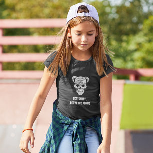 Girl's Skull T-Shirt - Kids Skull & Custom Text