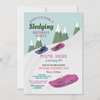 Girls Sledging Birthday Party Slopes Snow
