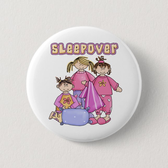 Girls Sleepover 6 Cm Round Badge (Front)