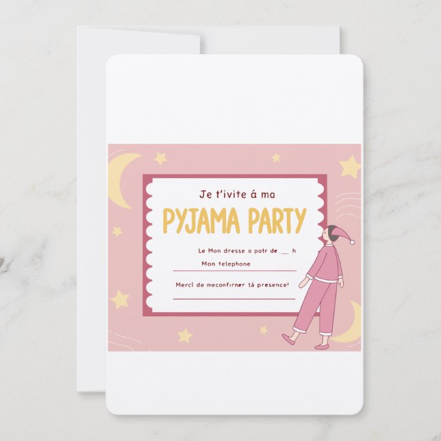 Girls Sleepover Birthday Invite (Front)