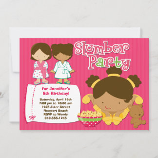 Girls Slumber Party Birthday Invitation