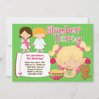 Girls Slumber Party Birthday Invitation