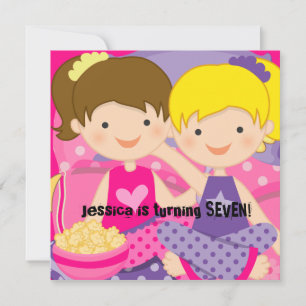 Girls Slumber Party Birthday Invitation