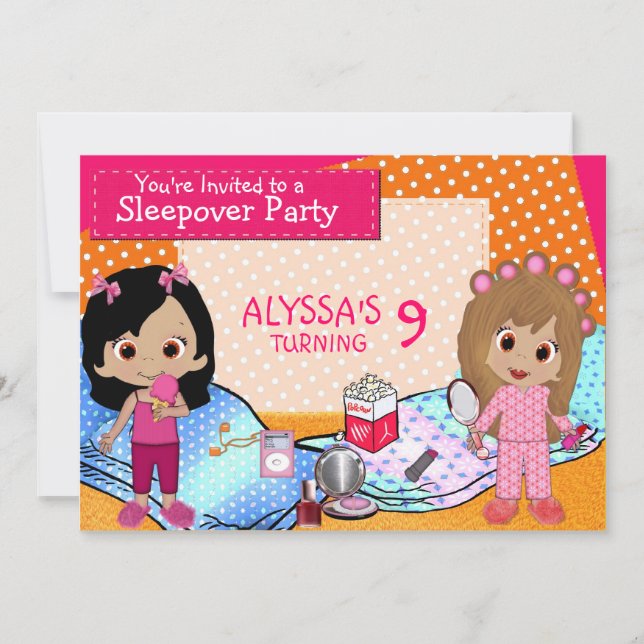 Girls Slumber Party Invitation (Front)