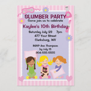 Girl's Slumber Party Invitation