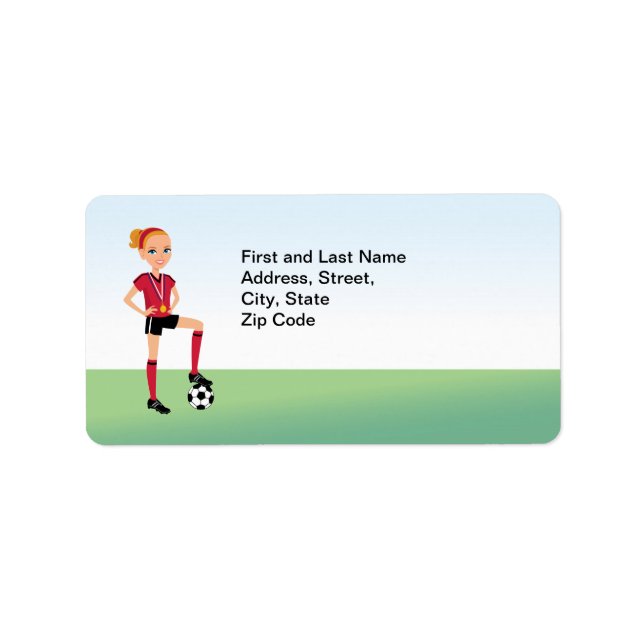 Girl's Soccer Address Label (Front)