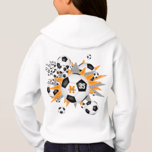 girls soccer ball blowout w orange grey stars 