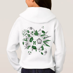 girls soccer balls stars green gray personalized