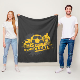 Girls Soccer Fan This Princess Wears Cleats Fleece Blanket