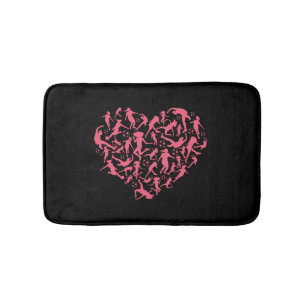 Girls Soccer Heart - Women Players Bath Mat