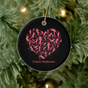 Girls Soccer Heart - Women Players Ceramic Tree Decoration