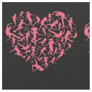 Girls Soccer Heart - Women Players Fabric