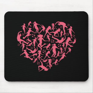 Girls Soccer Heart - Women Players Mouse Mat