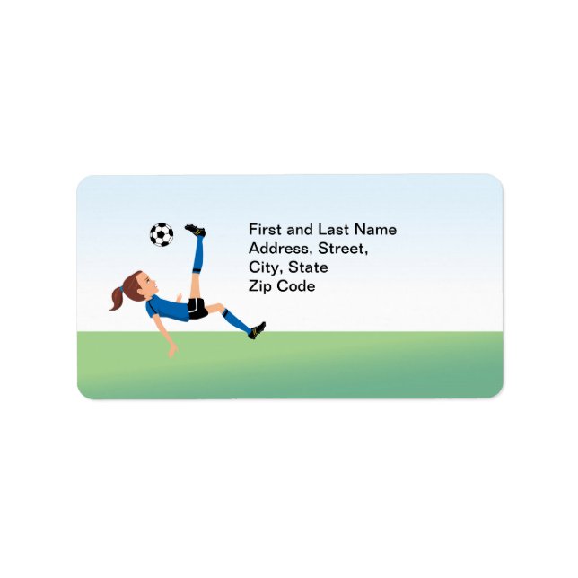 Girl's Soccer Kick Address Label (Front)