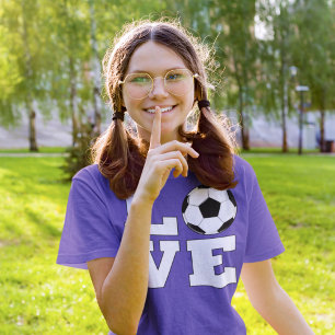Girls Soccer LOVE Cute Soccer Player Jersey Shirt