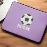 Girls Soccer Personalised Laptop Sleeve<br><div class="desc">Soccer Ball Personalised kids design.</div>
