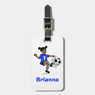 Girls Soccer Personalised Photo Template Luggage Tag