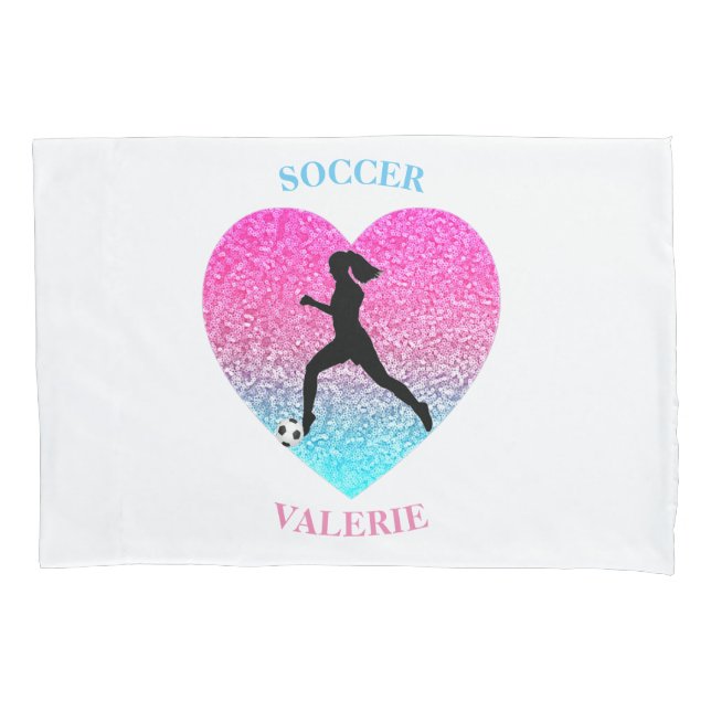 Girls Soccer Personalised Pillowcase (Front)