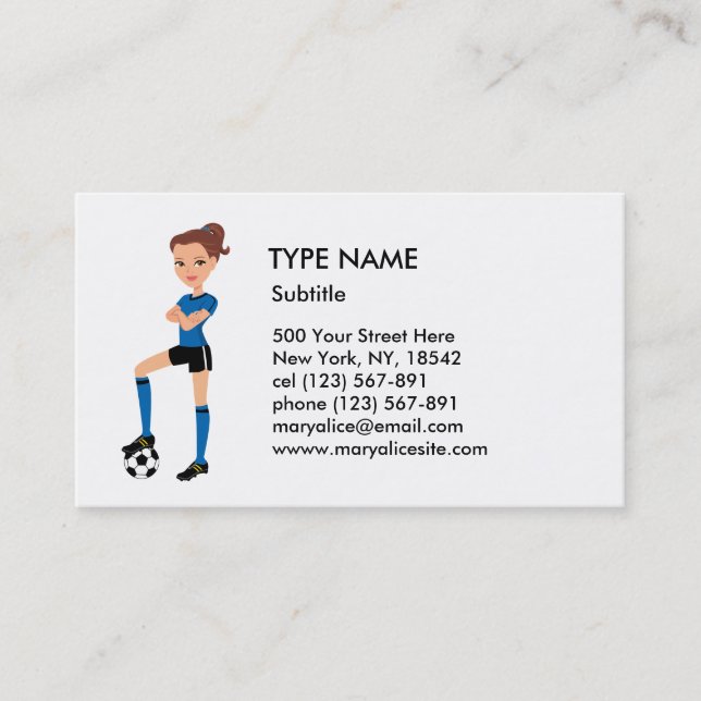 Girl's Soccer Player Calling Card P (Front)