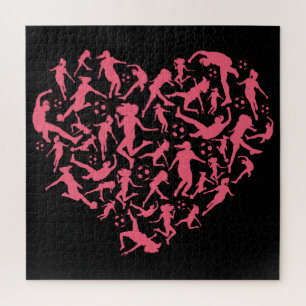 Girls Soccer Player Heart Jigsaw Puzzle