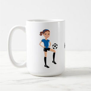 Girl's Soccer Player Personalised Coffee Mug