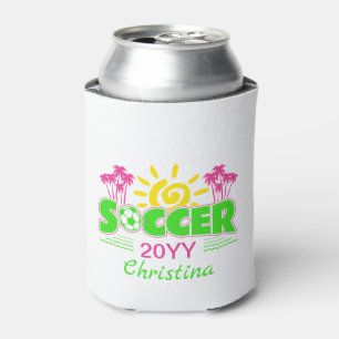 Girls Soccer Sunshine Palm Trees Can Cooler