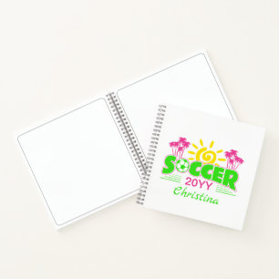 Girls Soccer Sunshine Palm Trees Notebook