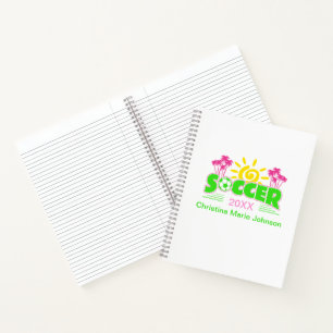 Girls Soccer Sunshine Palm Trees Notebook