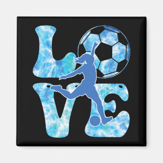 Girls Soccer T Shirt Women Toddler Teen Soccer Lov Magnet
