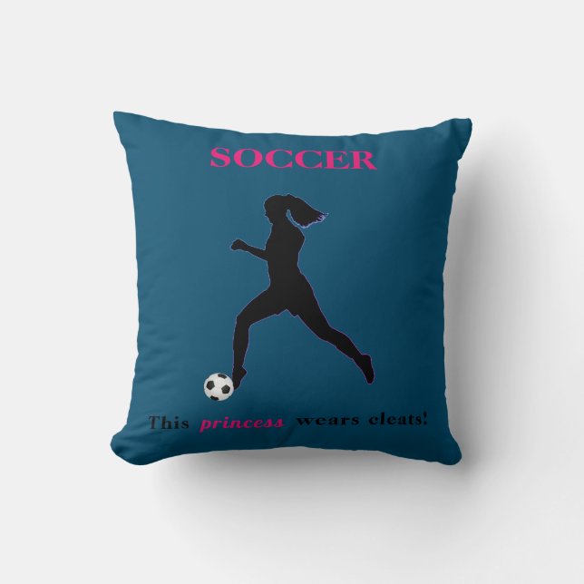 Girls Soccer - This princess wears cleats! Cushion (Front)