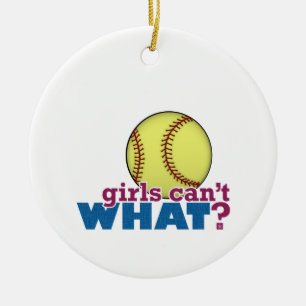 Girls Softball Ceramic Tree Decoration