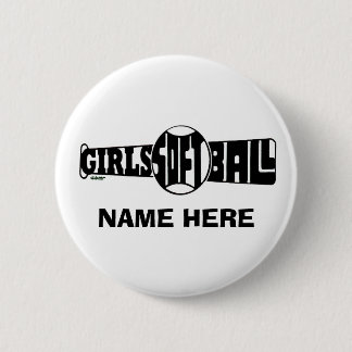 GIRLS SOFTBALL  (CUSTOM) 6 CM ROUND BADGE