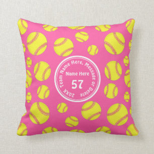 Girls Softball Gifts, Personalised Softball Pillow