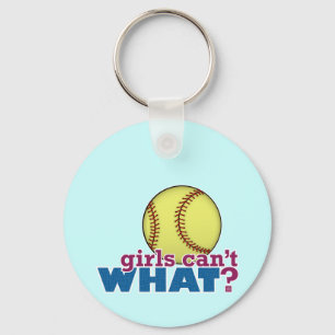 Girls Softball Key Ring