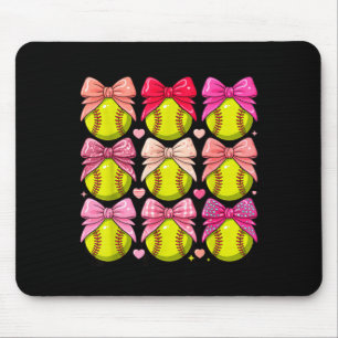 Girls Softball nk Coquette Bow Softball Vibes Mouse Mat
