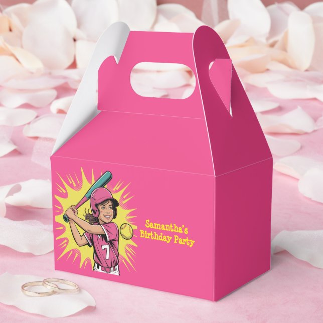 Girls Softball Softball Birthday Party Favour Box (Wedding)